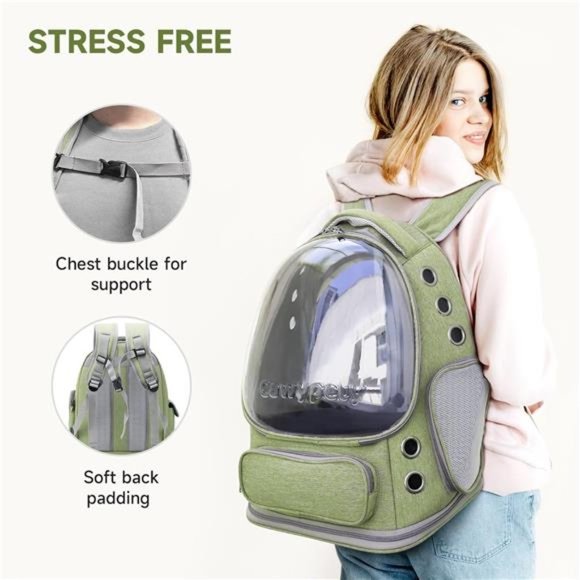 Cat Backpack Carrier, Breathable Cat Carrier Large Space Bubble Pet Backpack - Picture 4 of 7